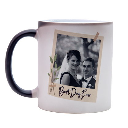 personalised matt black colour changing mug